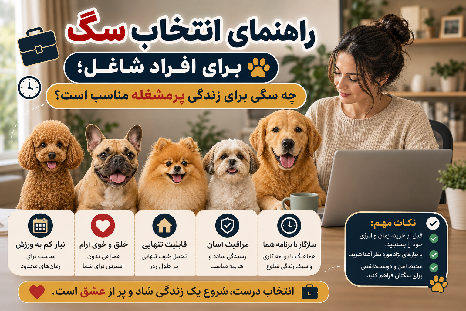 راهنمای انتخاب سگ برای افراد شاغل