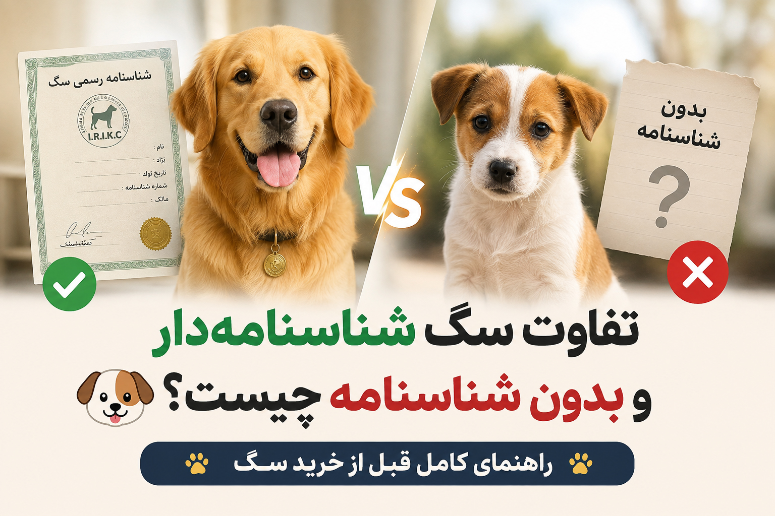 سگ شناسنامه دار و بدون شناسنامه