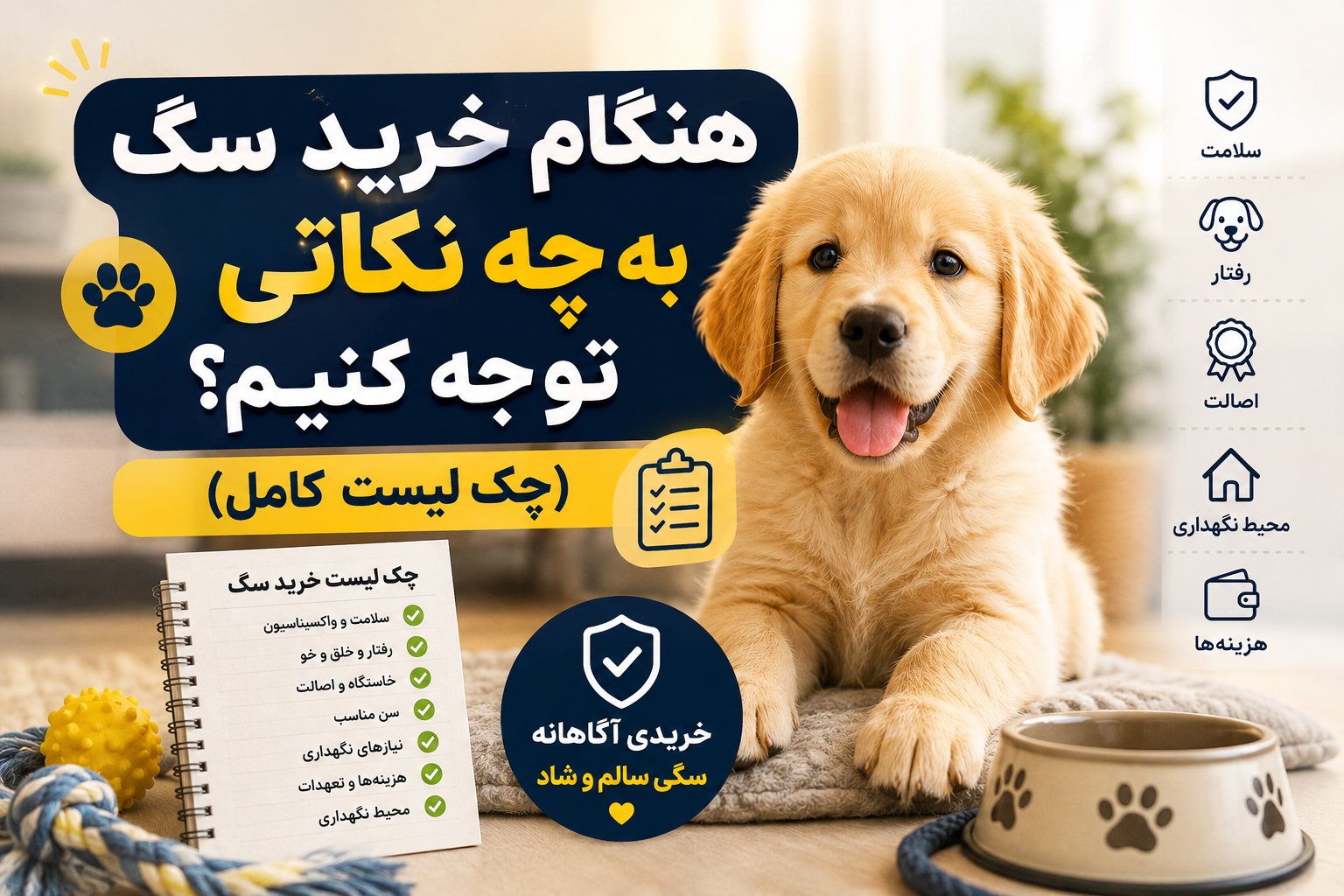 هنگام خرید سگ به چه نکاتی توجه کنیم؟ (چک لیست کامل)