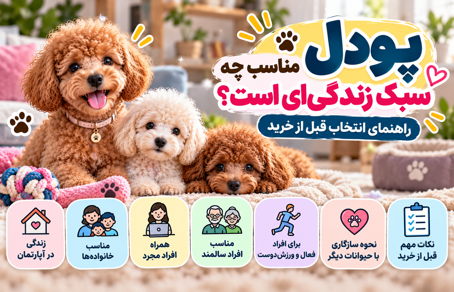🐩 پودل مناسب چه سبک زندگی‌ای است؟ راهنمای انتخاب قبل از خرید